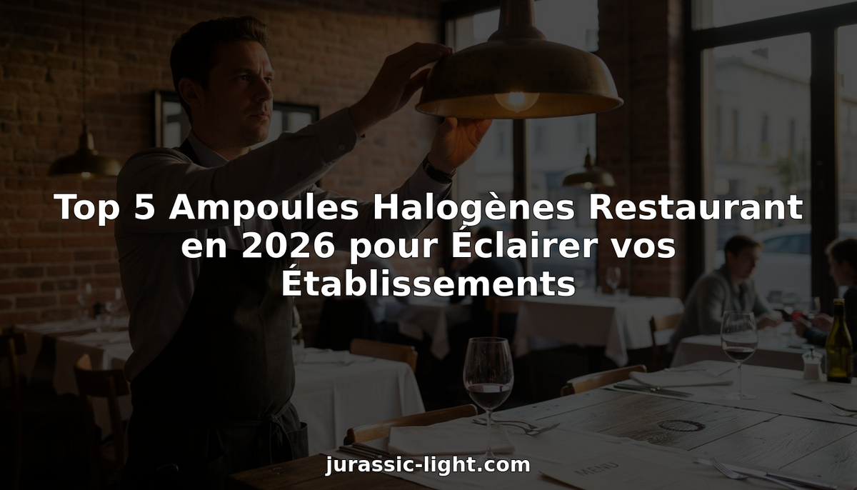 Le responsable du restaurant ajuste l’éclairage halogène pour créer une ambiance chaleureuse.