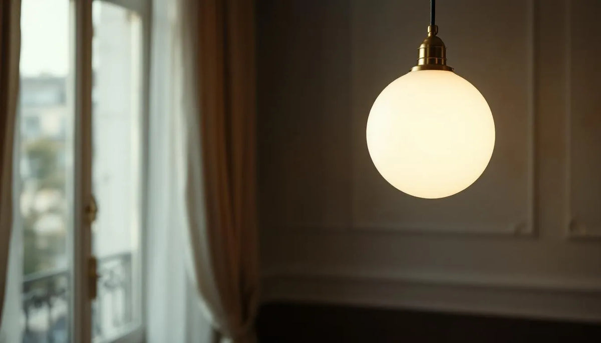 Ampoule Opaline G125 dans un intérieur parisien chic - Lumière douce et diffuse
