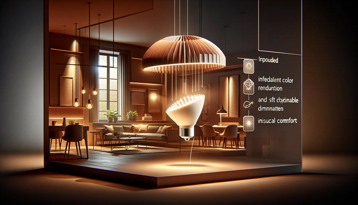 Lampe halogène pour éclairage indirect : lumière douce dimmable et ambiance chaleureuse pour intérieur design