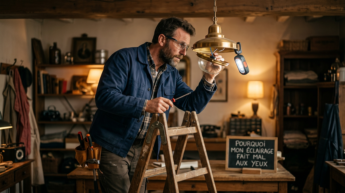 Illustration : comment changer une ampoule pour pourquoi mon eclairage mal aux yeux