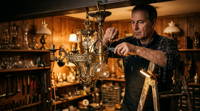 Illustration : comment changer une ampoule pour ampoule culot rare ancien luminaire