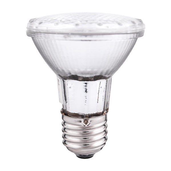 Halogen-Reflektorlampe PAR20 mit E27-Schraubsockel, aluminisiertes Glas und gestreifte Frontscheibe