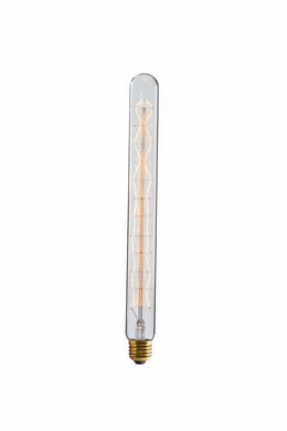 Ampoule tube vintage T30 E27 60W – Filament spiralé ambré