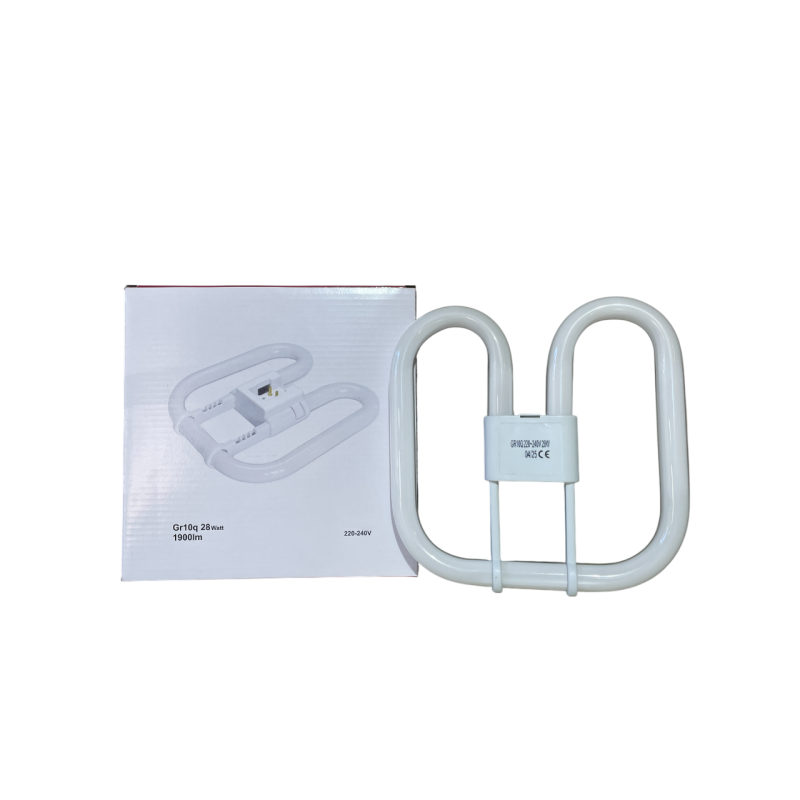 Lampe fluocompacte plate de forme carrée avec culot GR10q à quatre broches