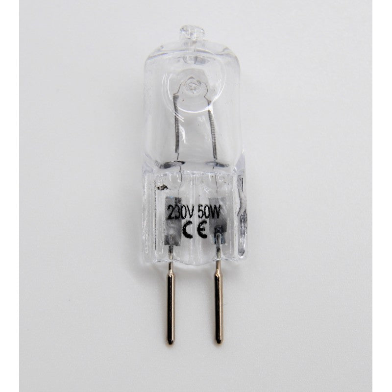 Capsule halogène 230 V en verre clair à deux broches GY6.35