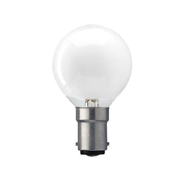 Petite ampoule ronde G45 en verre dépoli, petit culot baïonnette BA15d