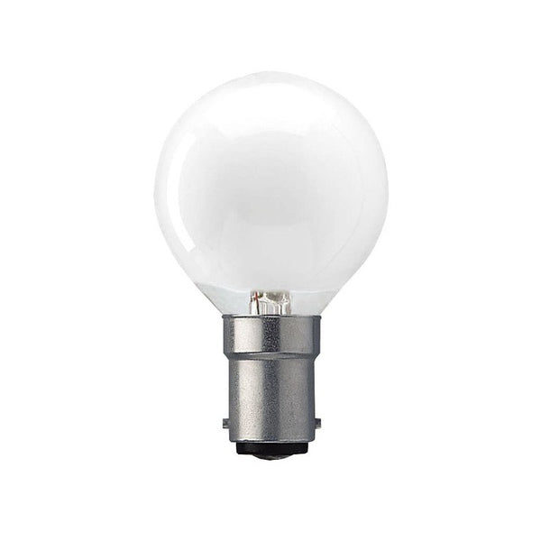 Petite ampoule ronde G45 en verre dépoli, petit culot baïonnette BA15d