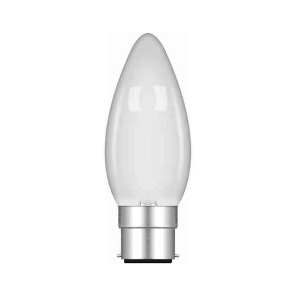 Ampoule flamme C35 en verre dépoli, culot baïonnette B22 à deux ergots