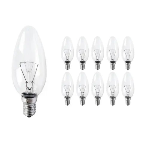 ampoule flamme incandescente verre clair culot e14 filament