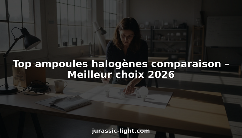 Un concepteur lumière en train de comparer différentes ampoules halogènes dans son atelier.