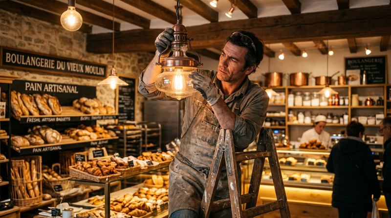 Illustration : comment changer une ampoule pour ampoule pour boulangerie