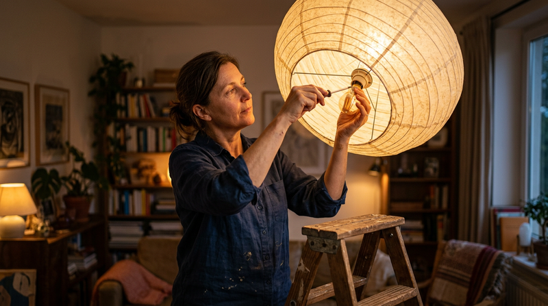 Illustration : comment changer une ampoule pour ampoule pour luminaire papier