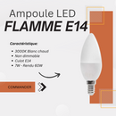 C35 7W LED-Flammenlampe, E14-Sockel, warmweißes Licht 3000K, nicht dimmbar