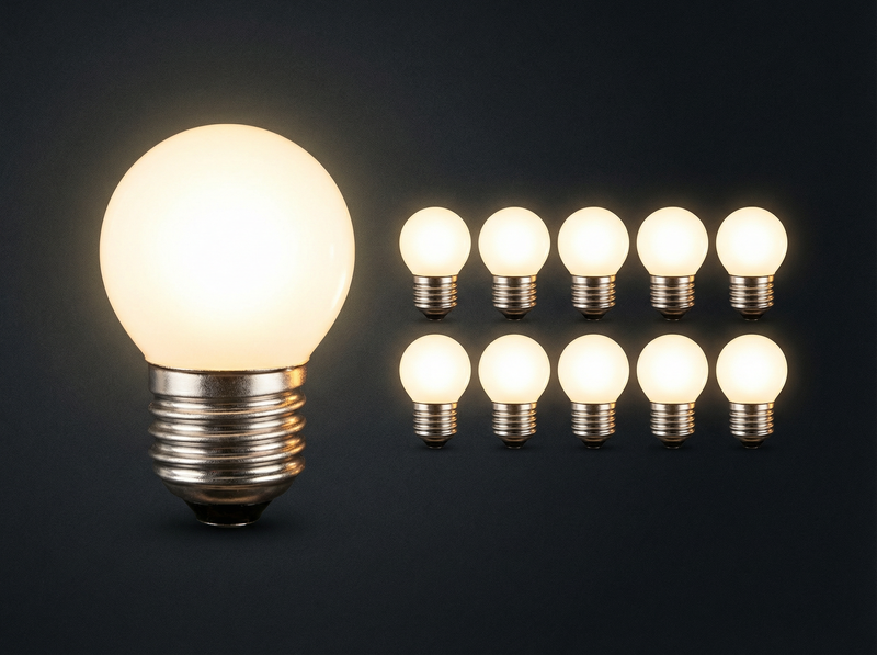 Pack de 10 ampoules sphériques E27 pour l'équipement complet du salon