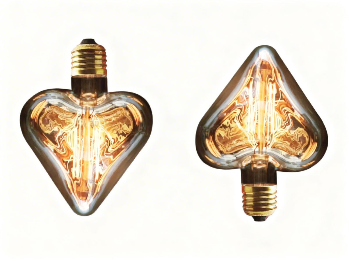 Ampoules Edison vintage à filament en forme de cœur, culot E27