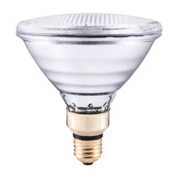 Halogen-Reflektorlampe PAR38 mit 100 W oder 120 W und Sockel E27, Glasreflektor mit Aluminiumbeschichtung, Abstrahlwinkel 30°