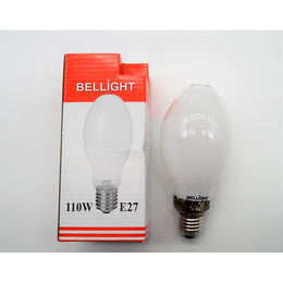 Ampoule ovoïde blanche poudrée à culot à vis métallique, lampe à décharge au sodium