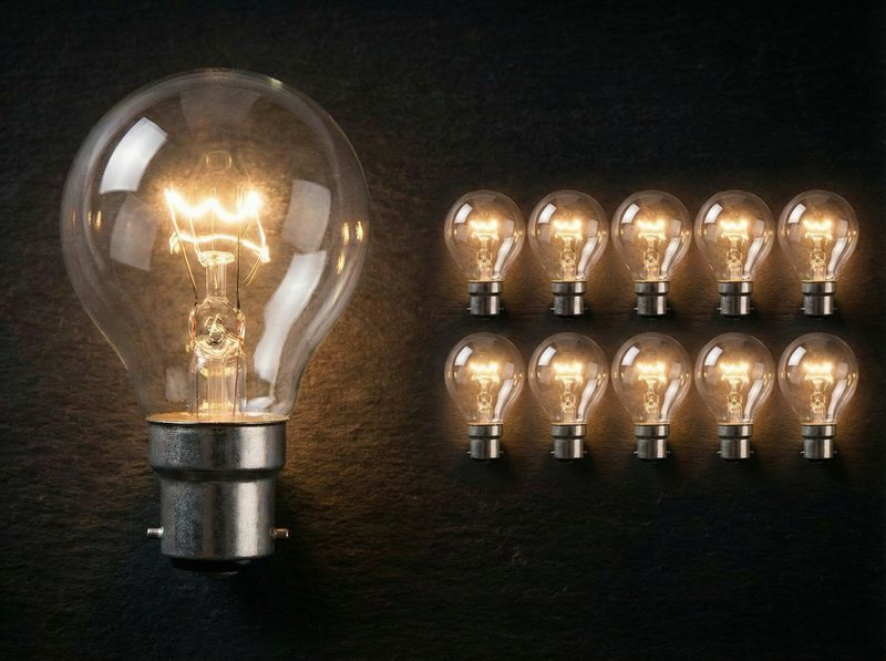 Lot économique de 10 ampoules B22 incandescente pour douille à baïonnette 22mm