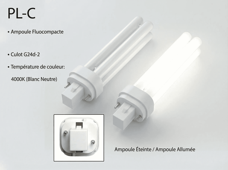 G24D-1 13W 4000K – Ampoule Fluocompacte PL-C 13W 2 Broches - Jurassic-Light