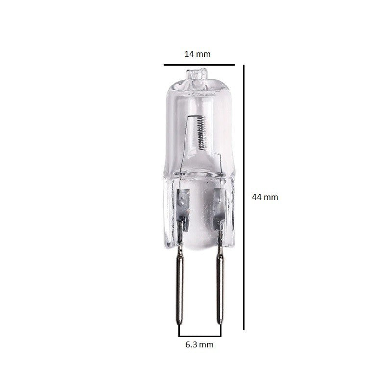 Capsule halogène 230 V en verre clair, broches GY6.35 (autre vue)