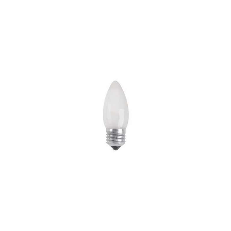 Ampoule flamme C35 en verre dépoli, culot à vis E27