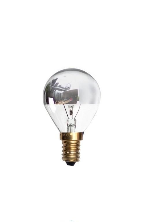 Ampoule globe à calotte argentée incandescente dimmable E14 40 W - Jurassic-Light