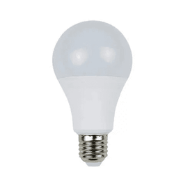 Ampoule LED standard à globe opale blanc et culot E27, éteinte, sur fond blanc