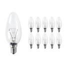 ampoule flamme incandescente verre clair culot e14 filament